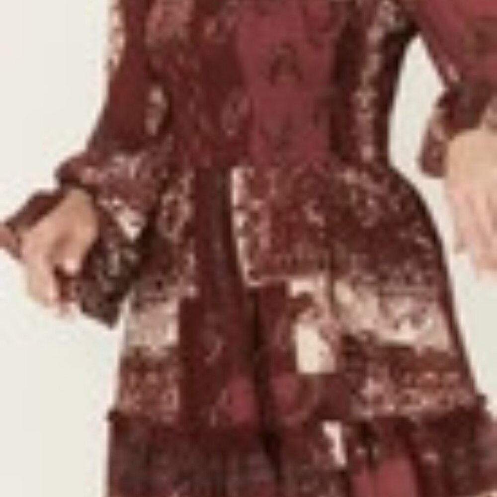 FLYING TOMATO BOOT BARN L VINTAGE PAISLEY PRAIRIE WESTERN PATCHWORK ROMANTIC GEM - Picture 6 of 15